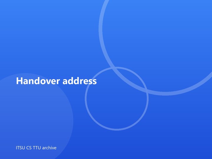 Handover address
